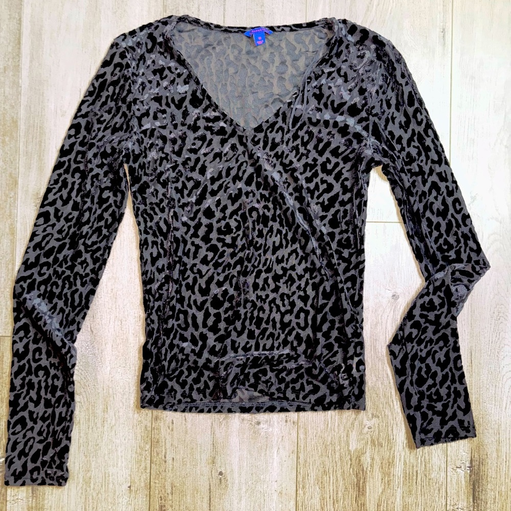Velvet leopard print top